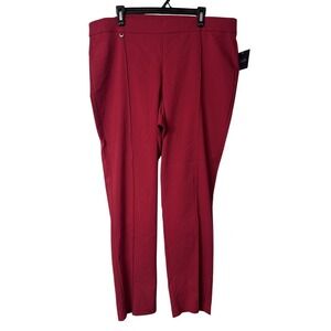 NWT Rafaella Womens Red Slim Leg Comfort Stretch Pants Slacks Trousers Plus 22W